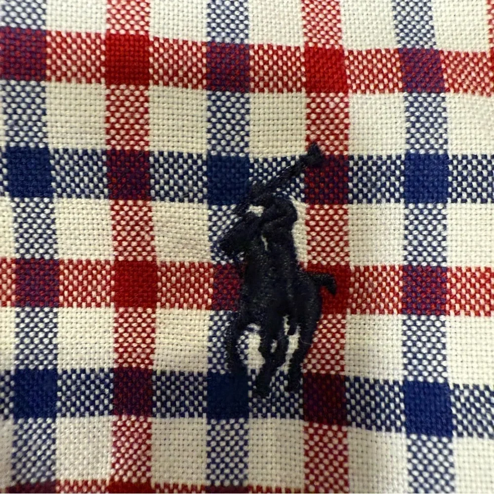 Ralph Lauren Boys 2 PCs Set Blue Snowflake 1/4 Zip Sweater & Plaid Shirt M 10-12